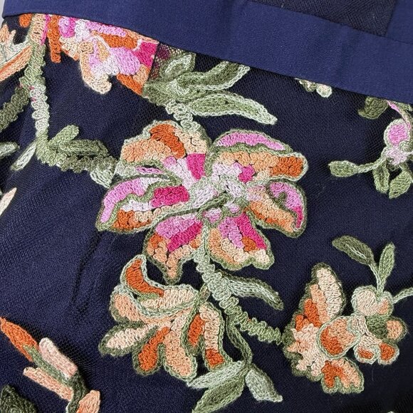Adelyn Rae Navy Floral Embroidered Fit Flare Dress XL Sleeveless NWT Wedding - Picture 6 of 11